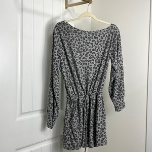 Cheetah print L/S romper